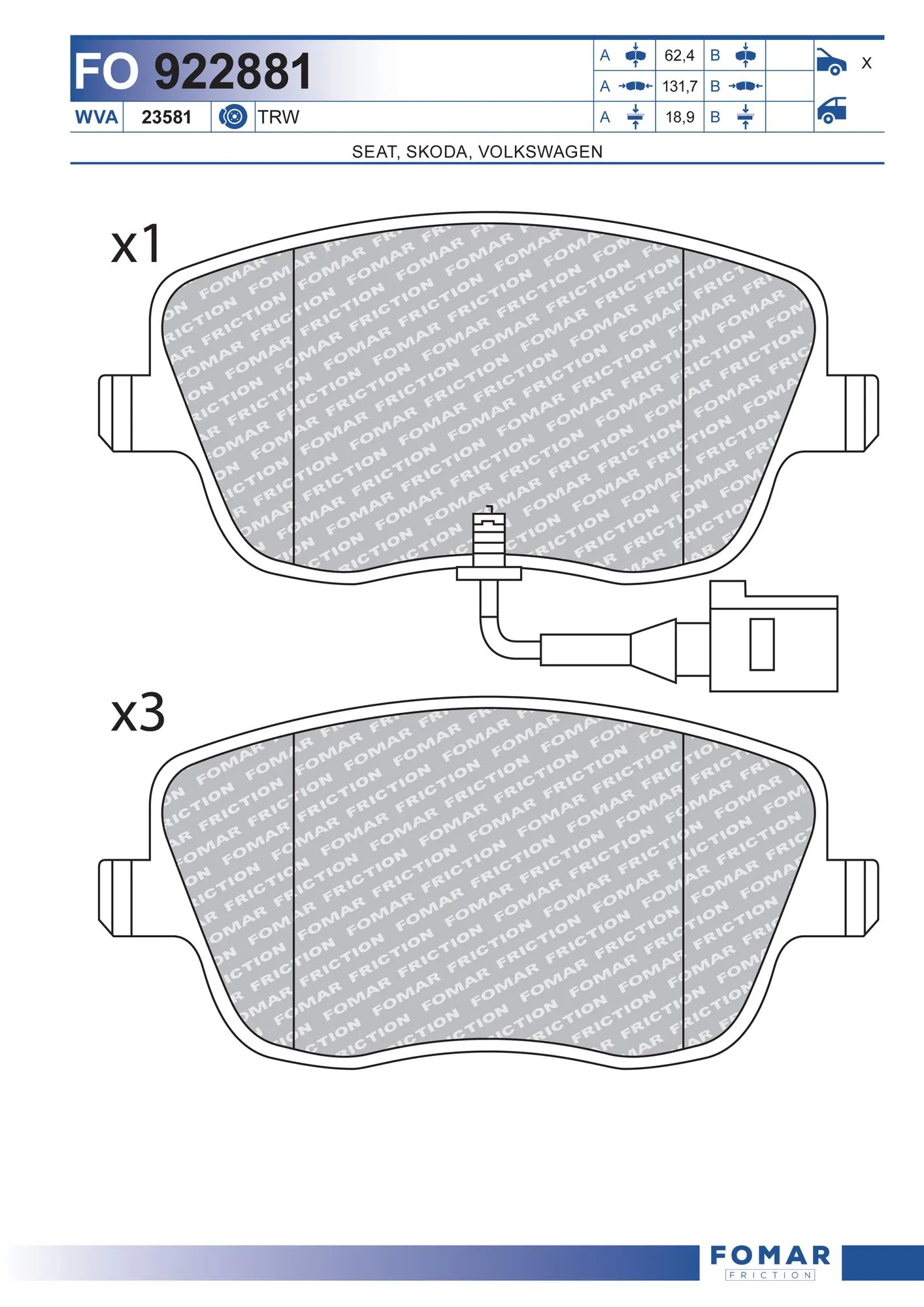 Brake Pad Set, disc brake